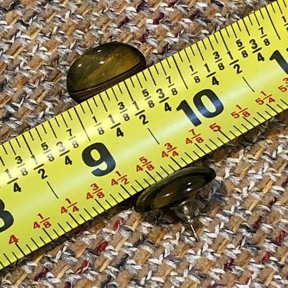 Tigers Eye Oval Cabochon Earrings With Sterling Silver Posts - Picture 5 of 12